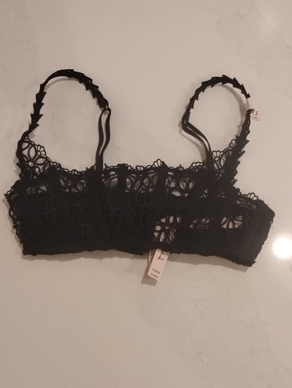 Victoria's Secret Black Lace Bralette with Floral Cutouts